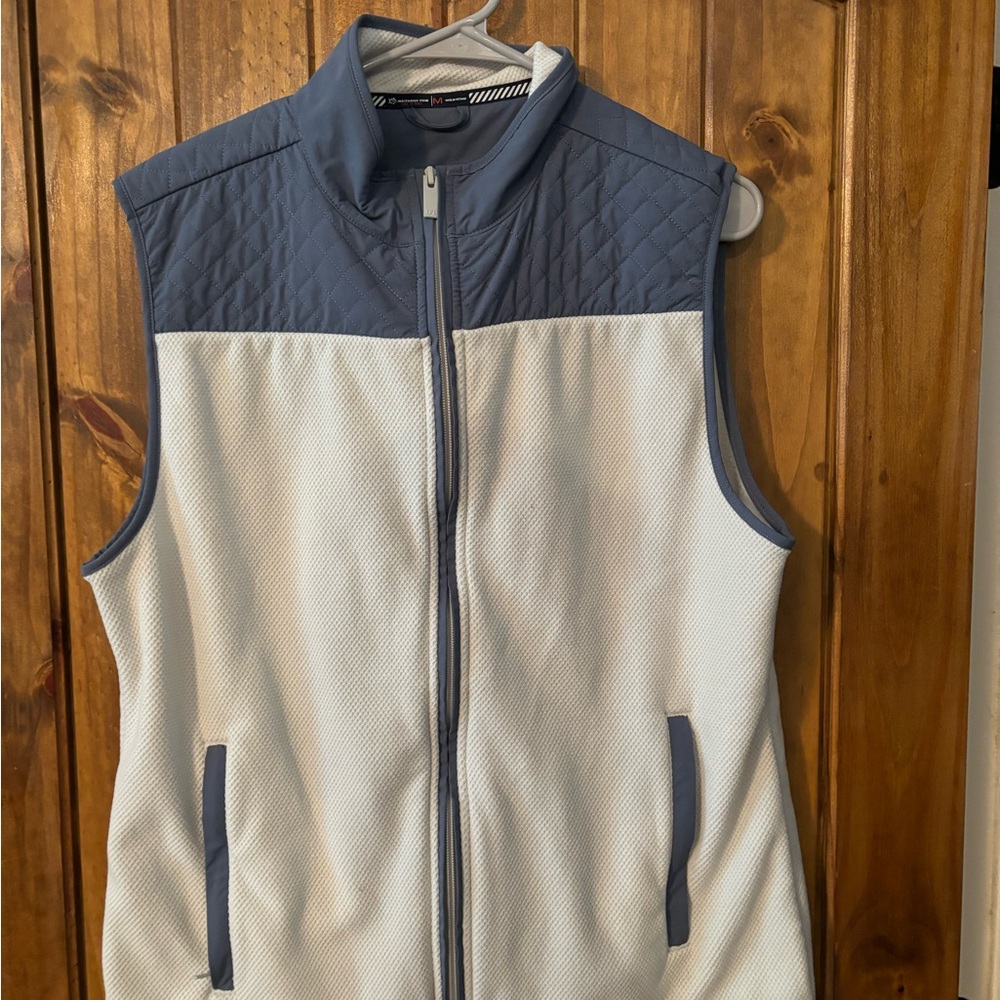 Southern Tide Blue and White Quilted Vest